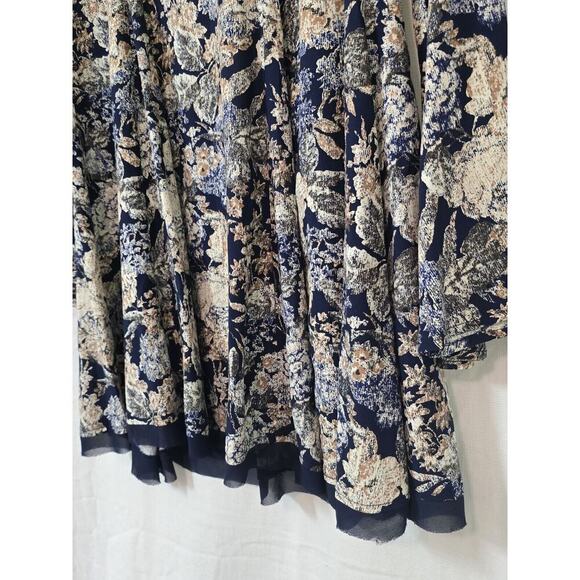 Rossmore Adele Dress Long Sleeve Floral Bell Sleeve Flare Small Blue NEW WITH TA - Picture 3 of 8